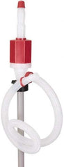 PRO-LUBE - 7 GPM, Polyethylene Hand Operated Siphon Pump - 45-1/2" OAL, For 55 Gal Drums, Antifreeze, Detergents, Water Based Fluids, Mild Acids, Soaps, Waxes & etc - Exact Tool & Supply