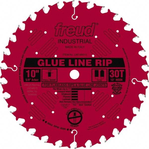 Freud - 10" Diam, 5/8" Arbor Hole Diam, 30 Tooth Wet & Dry Cut Saw Blade - Carbide-Tipped, Standard Round Arbor - Exact Tool & Supply