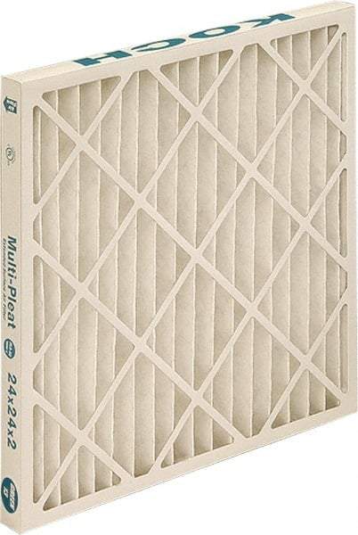 Made in USA - 10" Noml Height x 20" Noml Width x 2" Noml Depth, 80 to 85% Capture Efficiency, Wire-Backed Pleated Air Filter - MERV 13, Synthetic, Integrated Beverage Board Frame, 500 Max FPM, 700 CFM, For Any Unit - Exact Tool & Supply