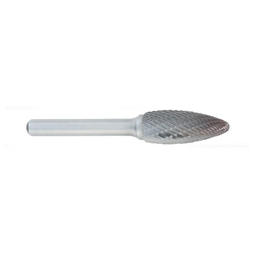 SN-1 -6mm × 8mm LOC × 6mm Shank × 50mm OAL Inverted Taper Carbide Medium Tough Cut Burr - Exact Tool & Supply