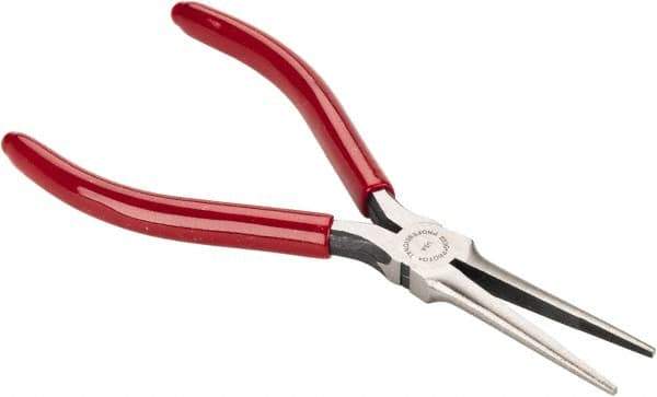 Proto - 6-5/32" OAL, 2-5/32" Jaw Length x 1/2" Jaw Width, Long Nose Needle Nose Pliers - Serrated Jaw, Long Extra Thin Head, Plastisol Handles - Exact Tool & Supply