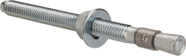 Red Head - 3/8 Inch Diameter, 3/8-16 Inch Thread, 5 Inch Overall Length, Grade 3, Wedge Expansion Concrete Anchor - Steel, Zinc Plated, 3-3/4 Inch Thread Length, Tie Wire Head, 3/8 Inch Drill - Exact Tool & Supply
