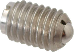 Gibraltar - 1/2-13, 0.281" Ball Diam, 3/4" Body Length, 0.072" Max Ball Reach, Threaded Ball Plunger - Stainless Steel Body, Stainless Steel Ball, 6 Lb Initial End Force, 30 Lb Final End Force - Exact Tool & Supply
