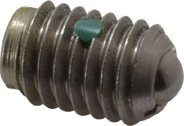Gibraltar - 1/2-13, 0.281" Ball Diam, 3/4" Body Length, 0.072" Max Ball Reach, Threaded Ball Plunger - Stainless Steel Body, Stainless Steel Ball, 6 Lb Initial End Force, 30 Lb Final End Force, Locking Element - Exact Tool & Supply
