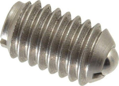 Gibraltar - 3/8-16, 0.187" Ball Diam, 5/8" Body Length, 0.048" Max Ball Reach, Threaded Ball Plunger - Stainless Steel Body, Stainless Steel Ball, 5 Lb Initial End Force, 10 Lb Final End Force - Exact Tool & Supply