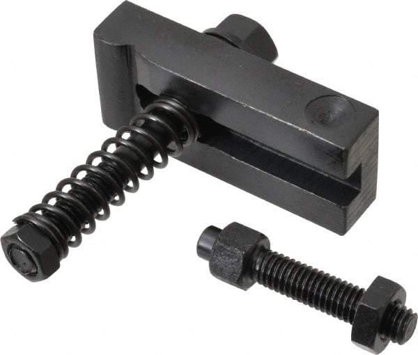 Value Collection - 3/8-16 Tap Size, Steel Strap Clamp Assembly - Single End Clamp, Radius Strap Nose, 5/8" Strap Thickness, 3/4" Travel, 3" Strap Len, 1-1/4" Strap Width - Exact Tool & Supply