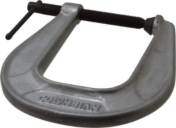Wilton - Light-Duty 2-1/2" Max Opening, 4-3/4" Throat Depth, Ductile Iron Standard C-Clamp - 1,600 Lb Capacity, 0" Min Opening, Extra Deep Throat - Exact Tool & Supply