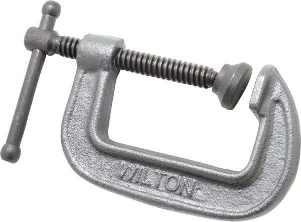 Wilton - Light-Duty 2-1/2" Max Opening, 1-3/4" Throat Depth, Ductile Iron Standard C-Clamp - 1,110 Lb Capacity, 0" Min Opening, Standard Throat Depth - Exact Tool & Supply