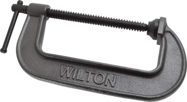 Wilton - Light-Duty 6" Max Opening, 2-3/4" Throat Depth, Ductile Iron Standard C-Clamp - 2,450 Lb Capacity, 0" Min Opening, Standard Throat Depth - Exact Tool & Supply