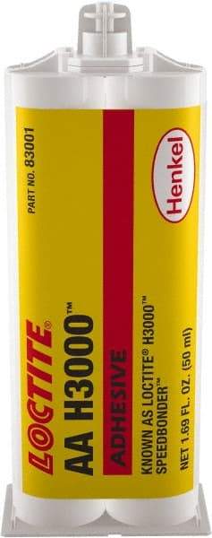 Loctite - 50 mL Cartridge Two Part Acrylic Adhesive - 5 min Working Time, 4,150 psi Shear Strength - Exact Tool & Supply