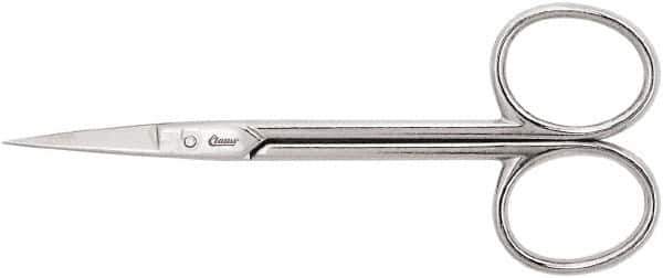Clauss - 1" LOC, 4-9/64" OAL Straight Scissors - Steel Straight Handle, For Paper, Fabric - Exact Tool & Supply
