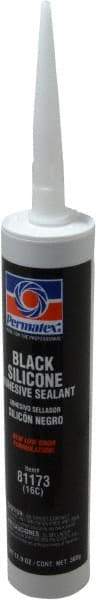 Permatex - 11 oz Cartridge Black RTV Silicone Gasket Sealant - -75 to 450°F Operating Temp, 24 hr Full Cure Time - Exact Tool & Supply