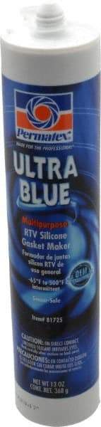 Permatex - 13 oz Gasket Maker - -65 to 500°F, Blue, Comes in Cartridge - Exact Tool & Supply