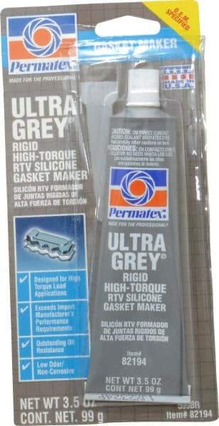 Permatex - 3-1/2 oz Gasket Maker - -65 to 650°F, Gray, Comes in Tube - Exact Tool & Supply