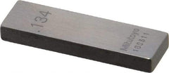 Mitutoyo - 0.134" Rectangular Steel Gage Block - Accuracy Grade 0, Includes Certificate of Inspection - Exact Tool & Supply