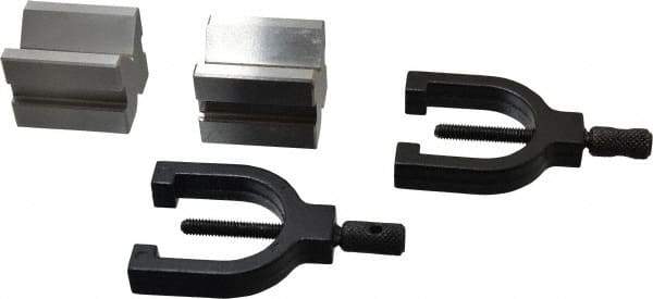 SPI - 7/16 to 13/16" Capacity, 90° Angle, Hardened Steel V-Block - 1-19/32" Long x 1-1/4" Wide x 1-1/4" High, Sold as 2 Block Set - Exact Tool & Supply