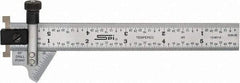 SPI - 6 Inch Long x 3/4 Wide Blade, 118° Bevel Angle, Steel Ruler Drill Point Gage - 1/8 Inch Ruler Graduation, Removable Ruler Hook - Exact Tool & Supply