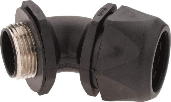 Murrplastik - 1" Trade, Nylon Compression Angled Liquidtight Conduit Connector - Noninsulated - Exact Tool & Supply