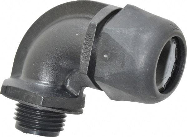 Murrplastik - 1/2" Trade, Nylon Compression Angled Liquidtight Conduit Connector - Noninsulated - Exact Tool & Supply
