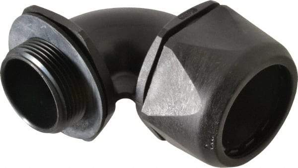 Murrplastik - 1-1/4" Trade, Nylon Compression Angled Liquidtight Conduit Connector - Noninsulated - Exact Tool & Supply