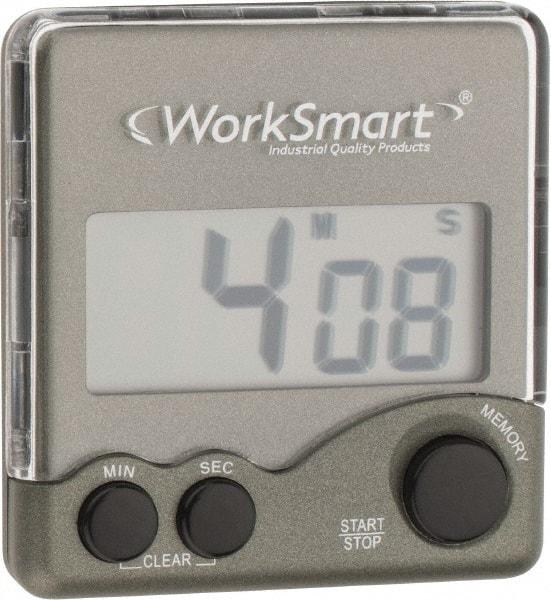 Value Collection - Big Digit Count Up and Down Timer - Counter Down 99 Min 59 Sec, Daily Alarm, Black - Exact Tool & Supply