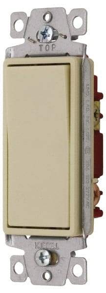 Hubbell Wiring Device-Kellems - 1 Pole, 120 to 277 VAC, 20 Amp, Commercial Grade, Rocker, Wall and Dimmer Light Switch - Exact Tool & Supply
