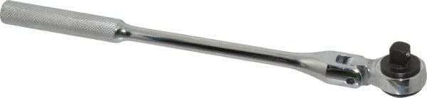 Proto - 3/8" Drive Round Head Quick-Release Ratchet - Chrome Finish, 8-1/2" OAL, 72 Gear Teeth, Standard Knurled Handle, Flex with Speed Ring Head - Exact Tool & Supply