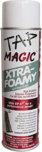Tap Magic - Tap Magic Xtra-Foamy, 17 oz Aerosol Cutting Fluid - Semisynthetic - Exact Tool & Supply
