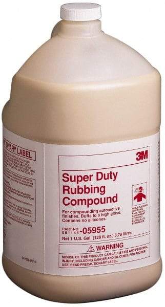 3M - 1 Gal Rubbing Compound - Grade Extra Fine, 1,000 Grit, Tan, For Heavy Cutting, Use on Removing Automotive Paint Scratches - Exact Tool & Supply