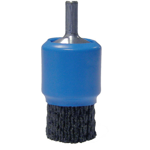 1″ Dia FME-Compliant Black Nylox End Brush, .055/80CG Crimped Fill - Exact Tool & Supply