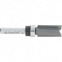 Amana Tool - 1/2" Cut Diam, 1" Length of Cut, 2 Flute Pattern-Cutting Edge Profile Router Bit - Carbide-Tipped, 1/4" Shank Diam, 2-1/2" OAL, Uncoated - Exact Tool & Supply
