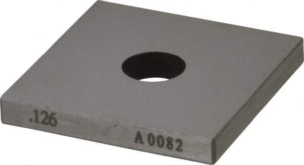Value Collection - 0.126" Square Steel Gage Block - Accuracy Grade 0, Includes NIST Traceability Certification - Exact Tool & Supply