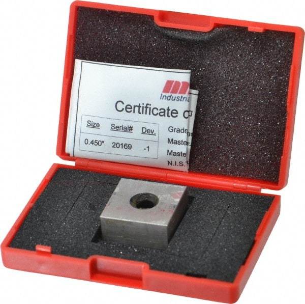 Value Collection - 0.45" Square Steel Gage Block - Accuracy Grade 0, Includes NIST Traceability Certification - Exact Tool & Supply