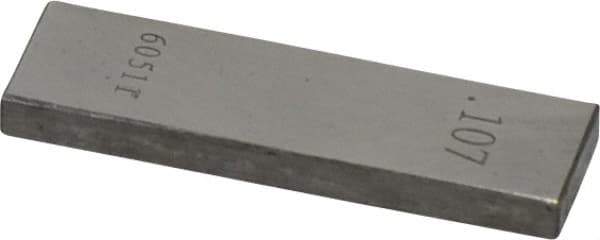 Value Collection - 0.107" Rectangular Steel Gage Block - Accuracy Grade 0, Includes NIST Traceability Certification - Exact Tool & Supply