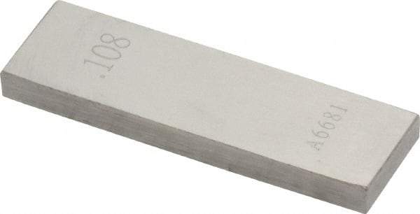 Value Collection - 0.108" Rectangular Steel Gage Block - Accuracy Grade 0, Includes NIST Traceability Certification - Exact Tool & Supply