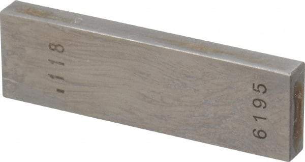 Value Collection - 0.118" Rectangular Steel Gage Block - Accuracy Grade 0, Includes NIST Traceability Certification - Exact Tool & Supply