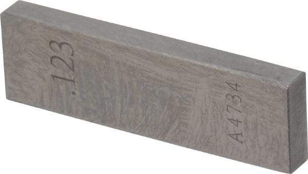 Value Collection - 0.123" Rectangular Steel Gage Block - Accuracy Grade 0, Includes NIST Traceability Certification - Exact Tool & Supply