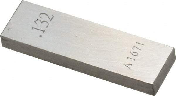 Value Collection - 0.132" Rectangular Steel Gage Block - Accuracy Grade 0, Includes NIST Traceability Certification - Exact Tool & Supply