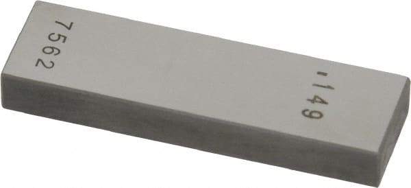 Value Collection - 0.149" Rectangular Steel Gage Block - Accuracy Grade 0, Includes NIST Traceability Certification - Exact Tool & Supply