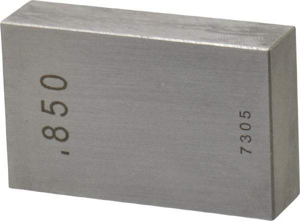 Value Collection - 0.85" Rectangular Steel Gage Block - Accuracy Grade 0, Includes NIST Traceability Certification - Exact Tool & Supply