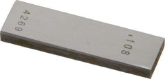 Value Collection - 0.108" Rectangular Steel Gage Block - Accuracy Grade AS-1, Includes NIST Traceability Certification - Exact Tool & Supply