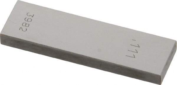 Value Collection - 0.111" Rectangular Steel Gage Block - Accuracy Grade AS-1, Includes NIST Traceability Certification - Exact Tool & Supply