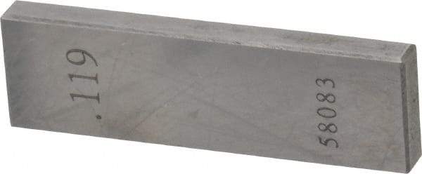 Value Collection - 0.119" Rectangular Steel Gage Block - Accuracy Grade AS-1, Includes NIST Traceability Certification - Exact Tool & Supply