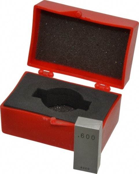 Value Collection - 0.6" Rectangular Steel Gage Block - Accuracy Grade AS-1, Includes NIST Traceability Certification - Exact Tool & Supply