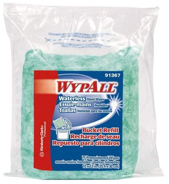 WypAll - Pre-Moistened Hand Cleaning Wipes - Refill, 12-1/4" x 10-1/2" Sheet Size, Green - Exact Tool & Supply