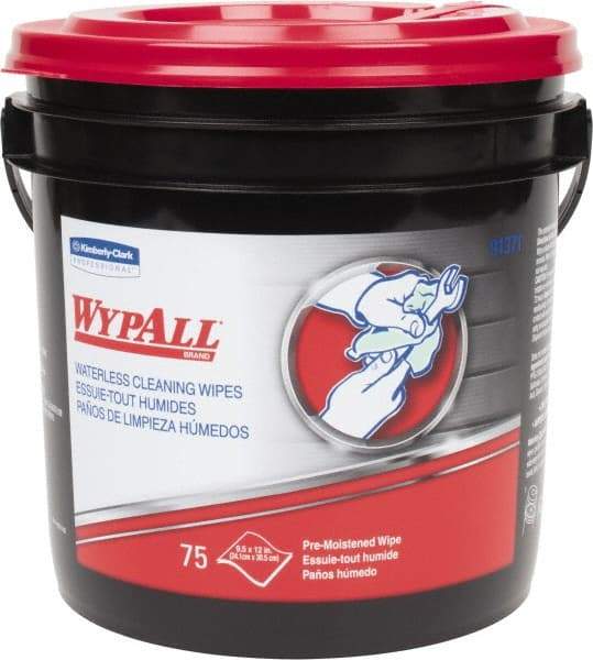 WypAll - Pre-Moistened Hand Cleaning Wipes - Canister, 12-1/4" x 10-1/2" Sheet Size, Green - Exact Tool & Supply