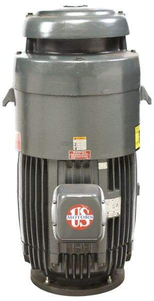 US Motors - 7-1/2 hp, TEFC Enclosure, No Thermal Protection, 3,490 RPM, 230/460 Volt, 60 Hz, Three Phase Standard Efficient Motor - Size 213 Frame, Vertical Mount, 1 Speed, Ball Bearings, 20.5/10.2 Full Load Amps, F Class Insulation, Reversible - Exact Tool & Supply