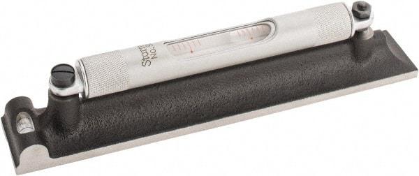 Starrett - 8" Long, 0.0050 & 0.0500" Graduation Sensitivity per 10", 2 Vials, Machinists' Level - Cast Iron, 1/64" Base Flatness, 1-5/16" Wide x 1-5/8" High - Exact Tool & Supply