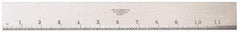 Starrett - 12 Inch Long x 1-13/32 Inch Wide x 11/64 Inch Thick, Beveled Edge Straightedge - 0.0002 Inch Edge Flatness, Steel, 0.0004 Inch Parallelism - Exact Tool & Supply