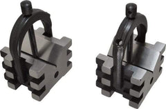Starrett - 2" Max Capacity, 45 and 90° Angle, Hardened Steel V-Block - 2-1/2" Long x 3" Wide x 2" High, Sold as Matched Pair - Exact Tool & Supply